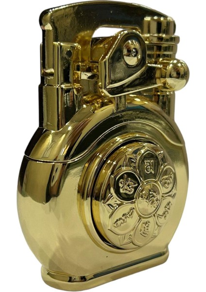 Sarı Yuvarlak Ortası Dönen Pürmüzlü Gazlı Metal Çakmak 109452 fırsatları