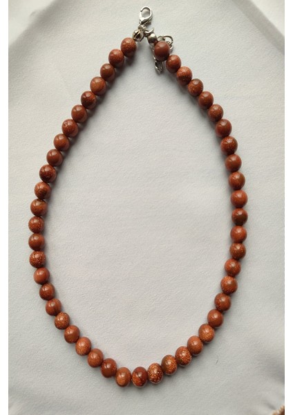 8 mm Kahve Yıldız Doğal Taş Kolye