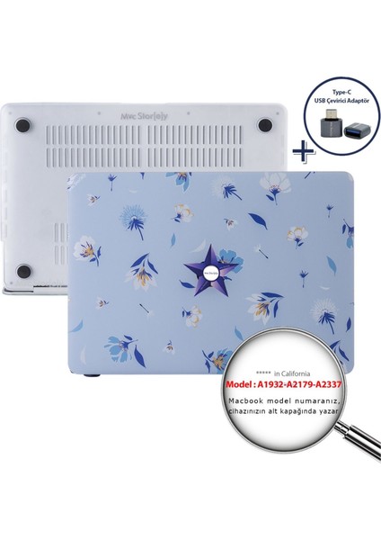 Macbook Air M1 Kılıf 13 inç A1932 A2179 A2337 ile Uyumlu Flower04