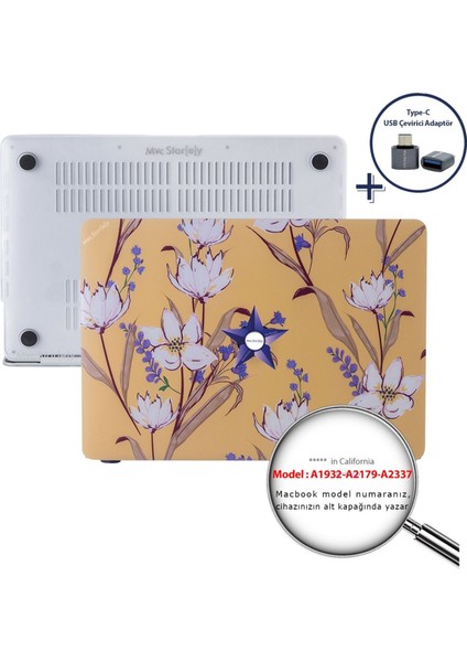 Macbook Air M1 Kılıf 13 inç A1932 A2179 A2337 ile Uyumlu Flower04