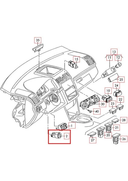 Vw Caddy 2016-2020 Uyumlu Far Anahtarı Tek Arka Sisli Kromlu