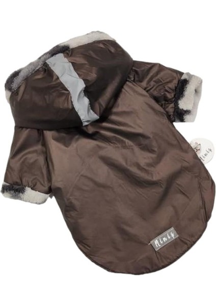 Peluşlu Mocca Küçük Irk Köpek Yağmurluğu