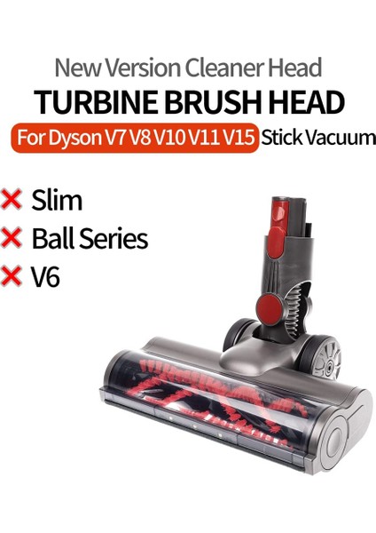 Türbin Fırça Kafası Dyson V7 V8 V10 V11 V15 LED Farlar ile Elektrikli Süpürge Zemin Aparatı (Yurt Dışından)