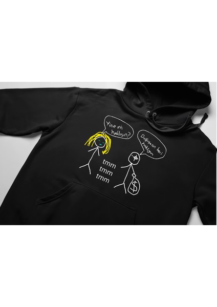 Unisex Siyah Oversize Lvbel C5 Doğuştan Beri Haklıyım Tmm Baskılı Kalın Pamuklu Hoodie fırsatları