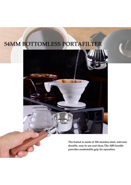 Breville Barista Express BES870XL BES870BSXL BES878BSS BES880BSS BES840XL ve Daha Fazlası Için 54MM Dipsiz Portafilter C (Yurt Dışından) modelleri