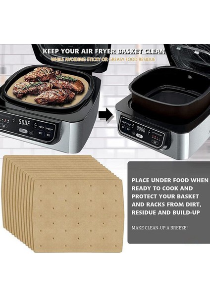 50 Adet Meyve Hava Fritöz Kağıdı Tek Kullanımlık Gıda Kağıt Astar Yağ Geçirmez Bulaşık Barbekü Vapur Airfryer Pişirme Aksesuarları (Yurt Dışından) indirimleri