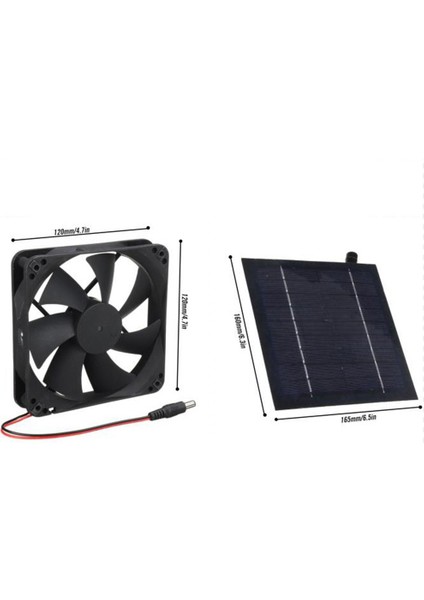 20W 12V Güneş Panelı Egzoz Fanı Hava Aspiratörü Mini Vantilatör Güneş Paneli Enerjili Fan Köpek Tavuk Evi Sera (Yurt Dışından)