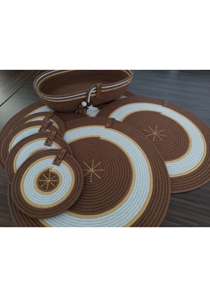 4kişilik 9 Parça Amerikan Servis Supla Takımı Tabak Altlığı Bardak Altlığı Sepet Hasır Mutfak Sunum fiyatları