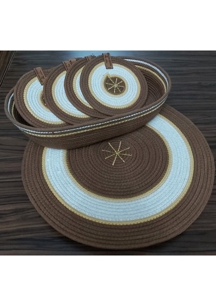 4kişilik 9 Parça Amerikan Servis Supla Takımı Tabak Altlığı Bardak Altlığı Sepet Hasır Mutfak Sunum modelleri