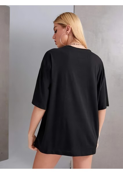 Lvbel C5 Doğuştan Beri Haklıyım Tmm Unisex Siyah Baskılı Oversize T-Shirt fırsatları