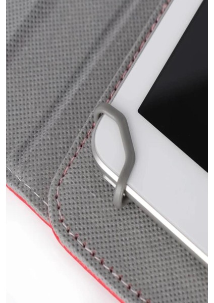 General Mobile E-Tab 4 Uyumlu 10.1" Universal Dönerli Standlı Deri Tablet Kılıfı - Pembe