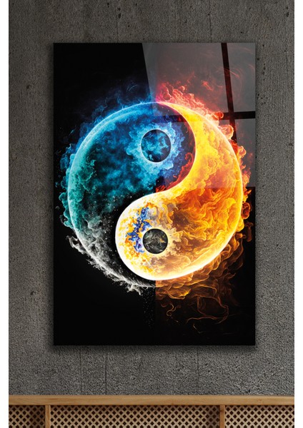 Yinyang Dekoratif Cam Tablo