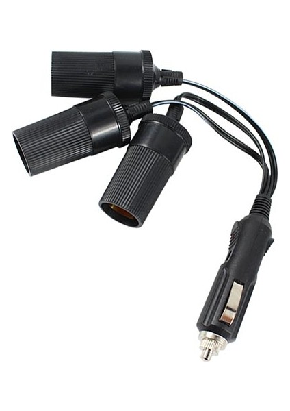 Powermaster Çakmak Fiş Çoklayıcı 3 Lü 1 Erkek 3 Dişi Oto Çakmaklık Çoğaltıcı Araç Için