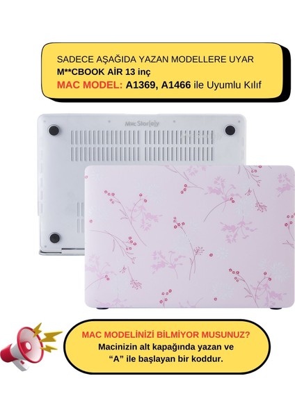 Macbook Air Kılıf 13 inç Flower05NL (Eski USB'li Model 2010-2017) A1369 A1466 ile Uyumlu