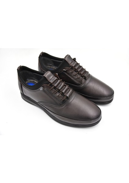 Deri Poli Hafif Taban Günlük Erkak Ayakkabı Kahve