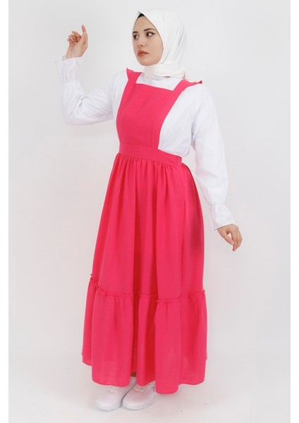 5073 Keten Kumaş Gömlekli Jile Elbise fiyatları