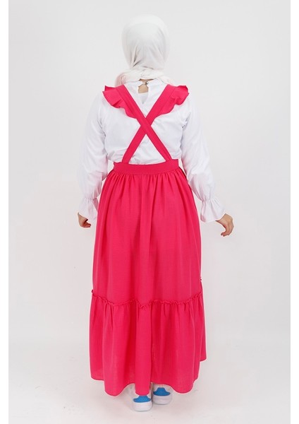 5073 Keten Kumaş Gömlekli Jile Elbise modelleri