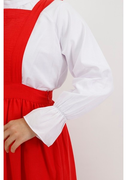 5073 Keten Kumaş Gömlekli Jile Elbise fırsatları