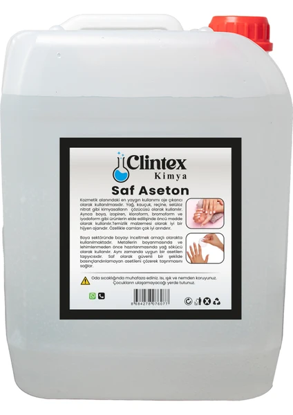 Clintex Kimya Saf Aseton %99.9 5 lt