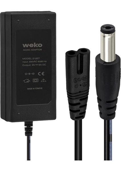 Weko 9 Volt - 5 Amper 5.5*2.5 Uçlu Yazar Kasa/pos Makinesi Masaüstü Adaptör (4324)