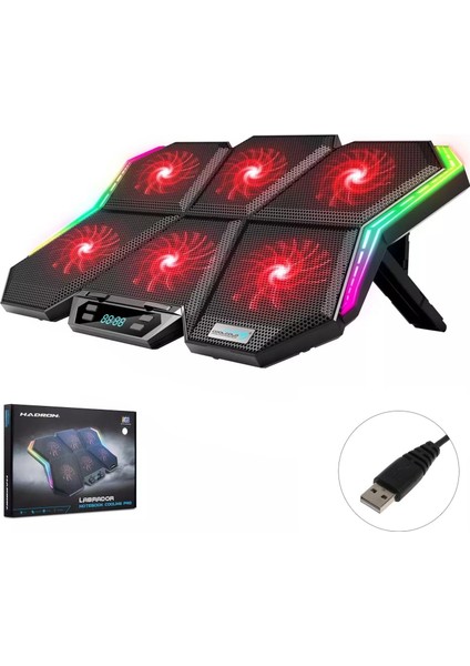 Notebook Soğutucu 6 Fanlı Rgb Ledli Hadron Labrador