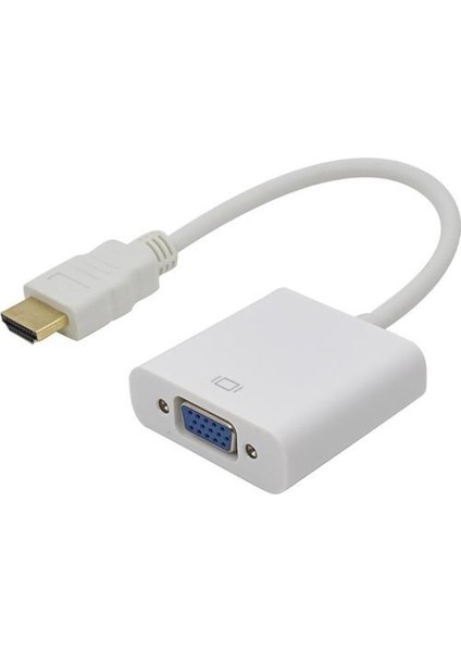 HDMI To VGA Çevirici Dönüştürücü Adaptör Monitör Laptop Projeksiyon Çevirme Uydu Kablosu 4547