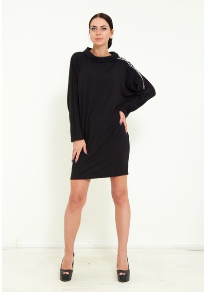 Kadın Triko Taş Işlemeli Tasarım Midi Elbise