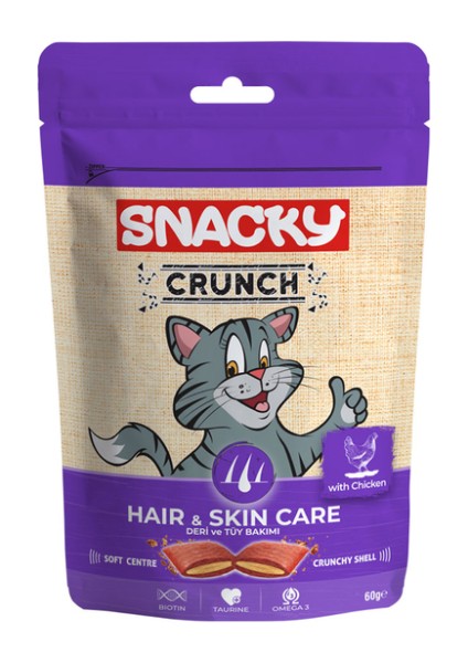Crunch Hair&skin Care Deri ve Tüy Bakımı Için Tavuklu Kedi Ödül Maması 60GR