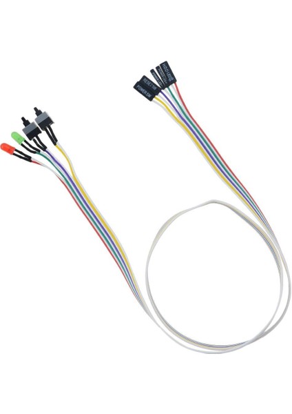 Ana Kart Power Kablosu LED Işıklı Reset Açma Kapama Butonu Kablosu On Off Switch 5064