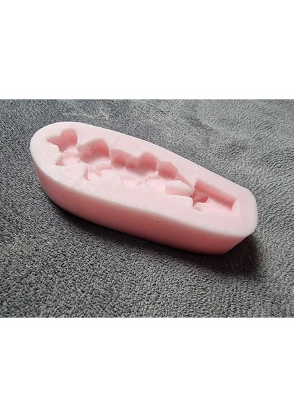 Kurdeleli Saksıda Kalpler Mini Kalp Silikon Kalıp K-1209, Kokulu Taş Sabun Alçı Mum Kalıbı