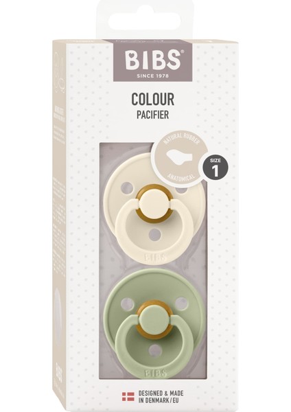 Colour Ikili Anatomik Kauçuk Emzik- Ivory/sage 0-6 Ay