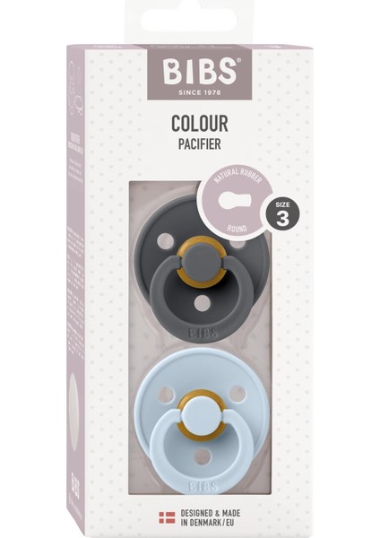 Colour Ikili Kauçuk Emzik- Iron/baby Blue 18+ Ay