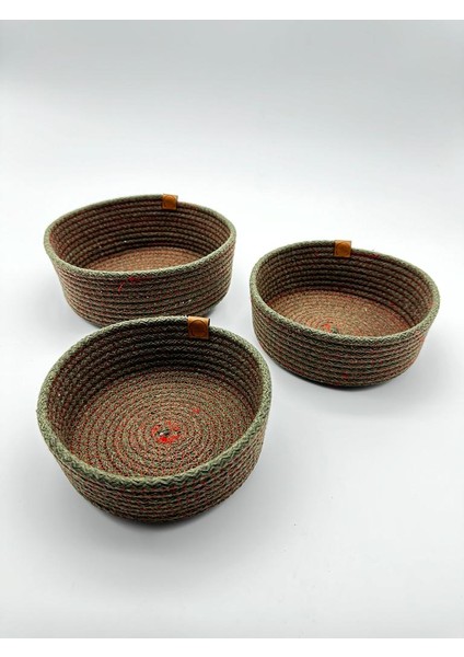 Jüt 3'lü Yuvarlak Organizer Yeşil Kırmızı 24 cm fiyatları