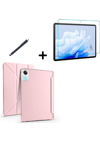 Xiaomi Redmi Pad Se Uyumlu Tri Fold Kalemlikli Tablet Kılıfı Ekran Koruyucu Kalem Seti