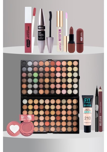 Pastel Tonlar Makyaj Seti Renkli Ürünler ile Günlük ve Gece Kullanım için Uygun