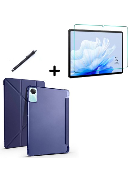 Xiaomi Redmi Pad Se Uyumlu Tri Fold Kalemlikli Tablet Kılıfı Ekran Koruyucu Kalem Seti
