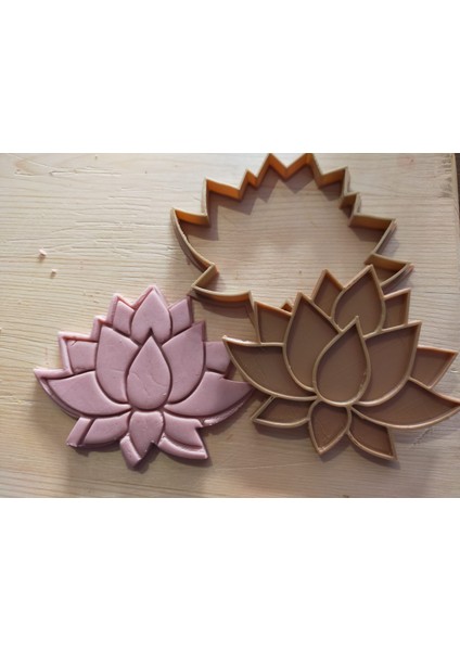 Lotus Kurabiye Kalıbı - 9,5x7,5 cm - 2 Parça modelleri