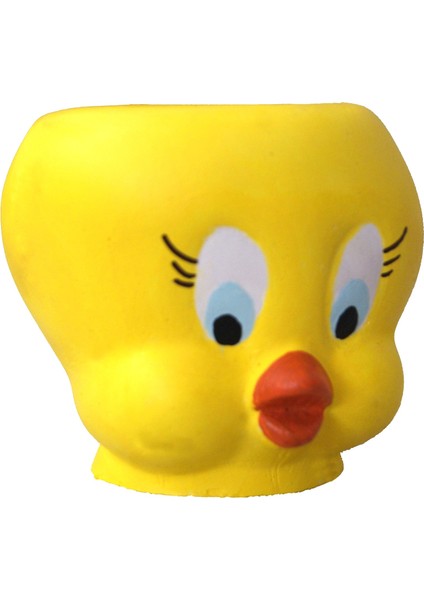 Tweety Kuş Kafası Saksı, Kalemlik Silikon Kalıp K-1144