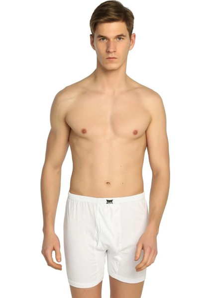 Erkek Penye Düğmeli Düz Renkli Boxer 0117 - 6 Adet