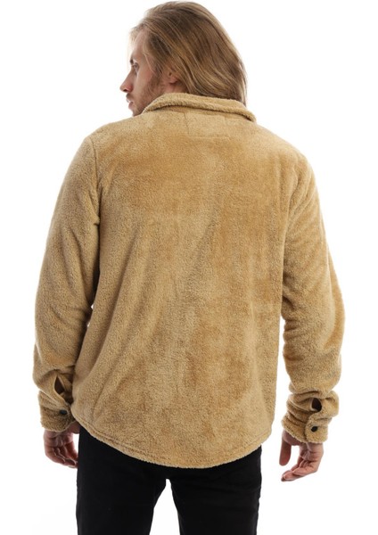 Erkek Oversize Çıt Çıt Kapamalı Cepli Peluş Kahverengi Ceket fırsatları
