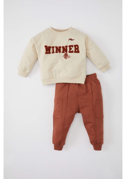 Erkek Bebek Baskılı Sweatshirt Eşofman Altı 2'li Takım C2389A524SP