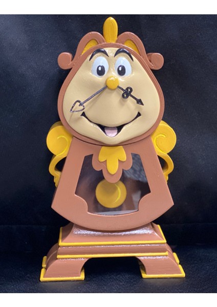 Disney Güzel ve Çirkin Cogsworth Boyalı Figür Güzel ve Çirkin Saat Figür 20CM