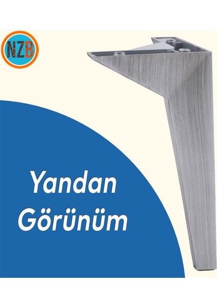 Mobilya Kanepe Sehpa Tv Ünitesi Baza Koltuk Ayağı Çekyat Saten Gri Eskitme 23 cm Ayak indirimleri