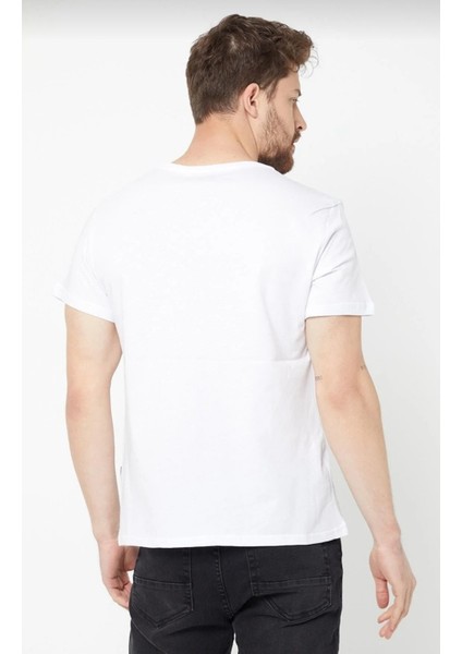 3A Moda Erkek Siyah-Beyaz T- Shirt Regular Fit Rahat Kesim V Yaka 2'li Basic Tişört Paketi