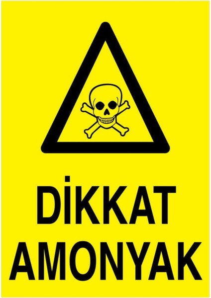 Dikkat Amonyak Yapışkanlı Sticker 35X50 cm