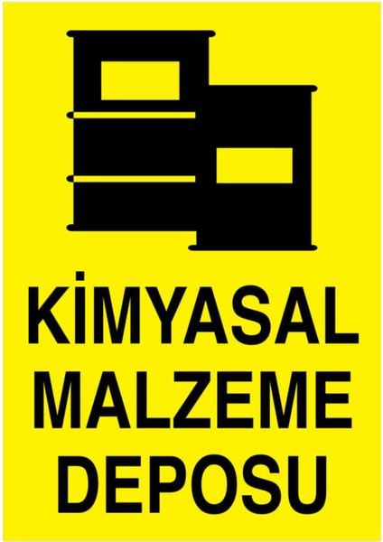 Kimyasal Malzeme Deposu Yapışkanlı Sticker 35X50 cm