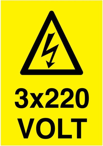 3X220 Volt Yapışkanlı Sticker 50X65 cm