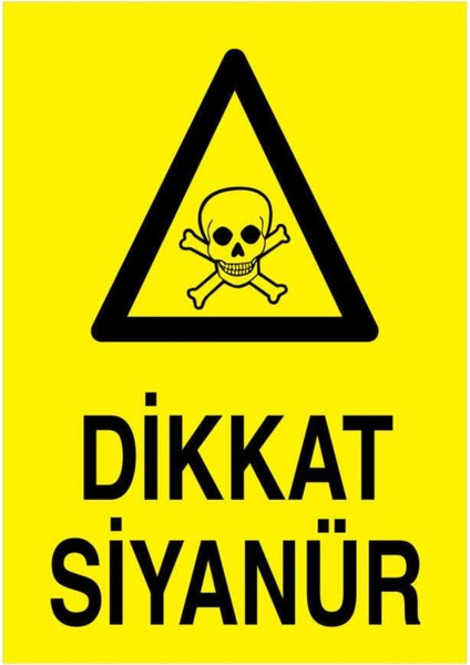 Dikkat Siyanür Yapışkanlı Sticker 15X25 cm