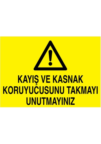 Kayış ve Kasnak Koruyucusunu Takmayı Unutmayınız Yapışkanlı Sticker 25X35 cm