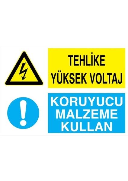 Tehlike Yüksek Voltaj Koruyucu Malzeme Kullan Yapışkanlı Sticker 50X65 cm